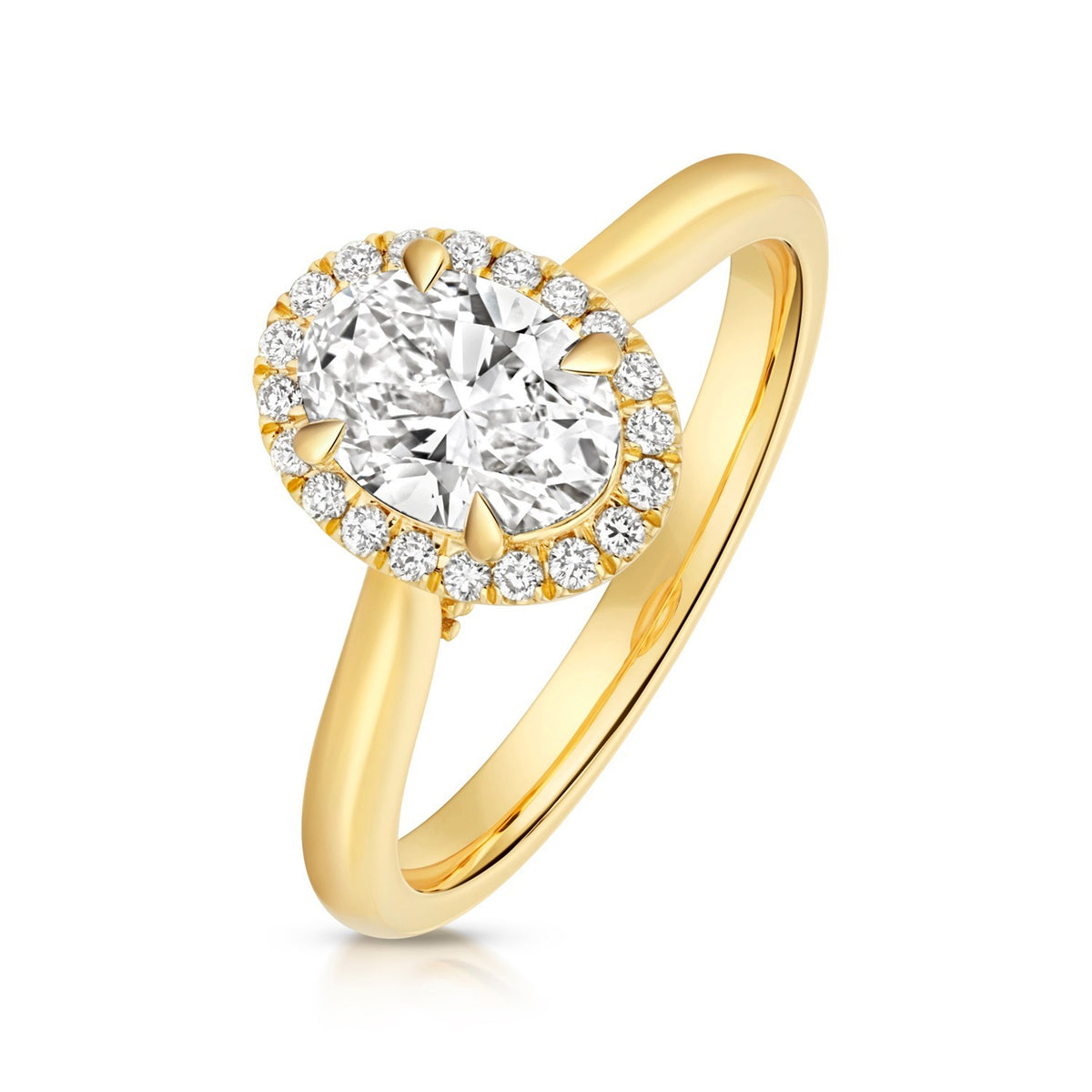 Oval Lab-Grown Diamond Engagement Ring 18ct Yellow Gold Hallmarked Sizes J - Q
