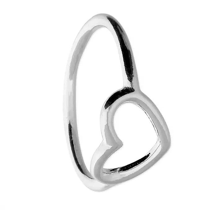 Open Heart Ring Sterling Silver 925 Hallmarked British Made Size K - R
