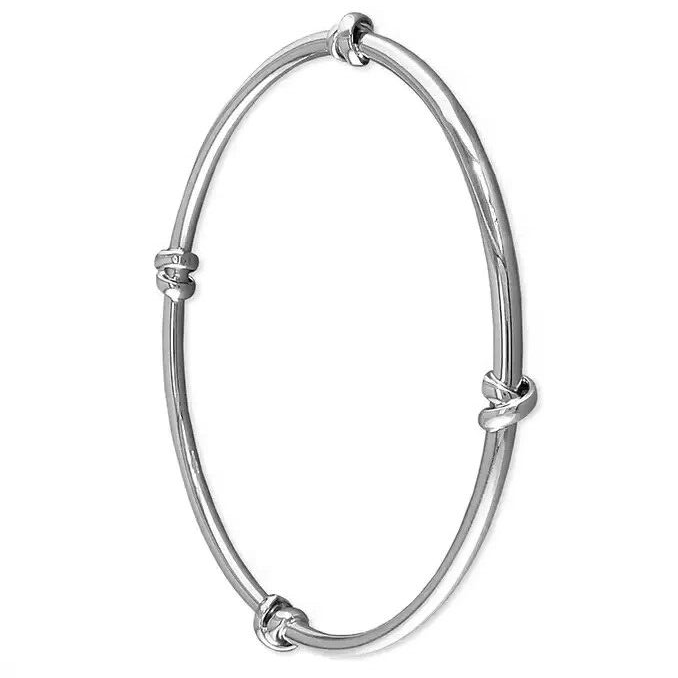 4 Knot Bangle Sterling Silver 925 Hallmarked British Made Brand New