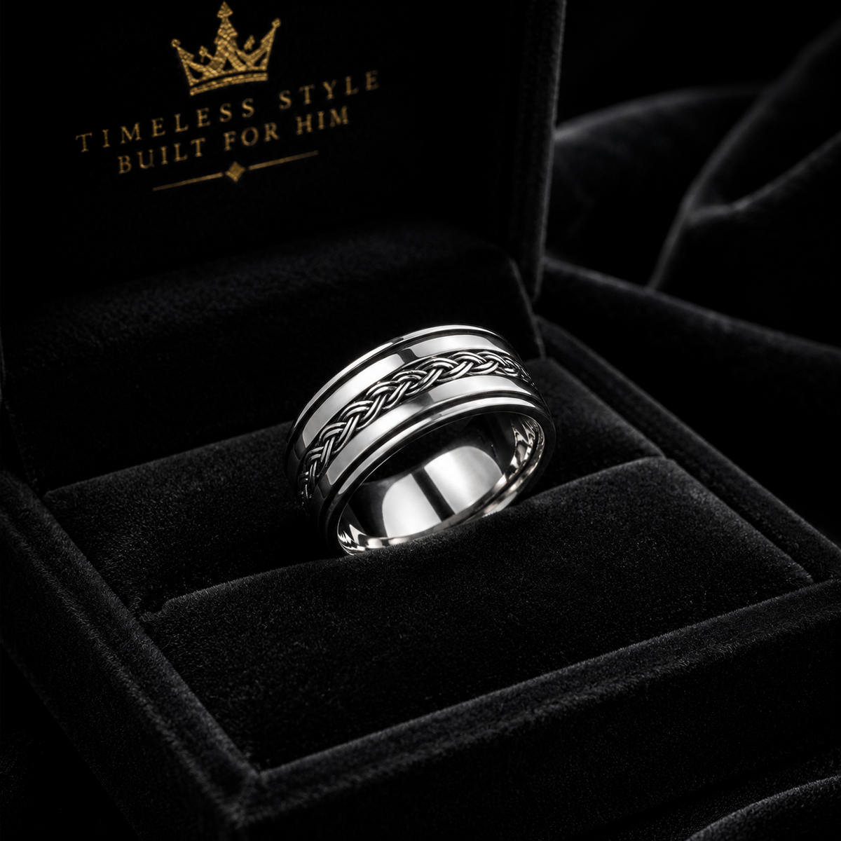 Men's Sterling Silver Spinner Ring Wedding Band Gents 925 Hallmark Sizes R - Z