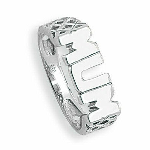 Mum Ring Sterling Silver 925 Hallmarked Size British Made K - V (Mothers Day)