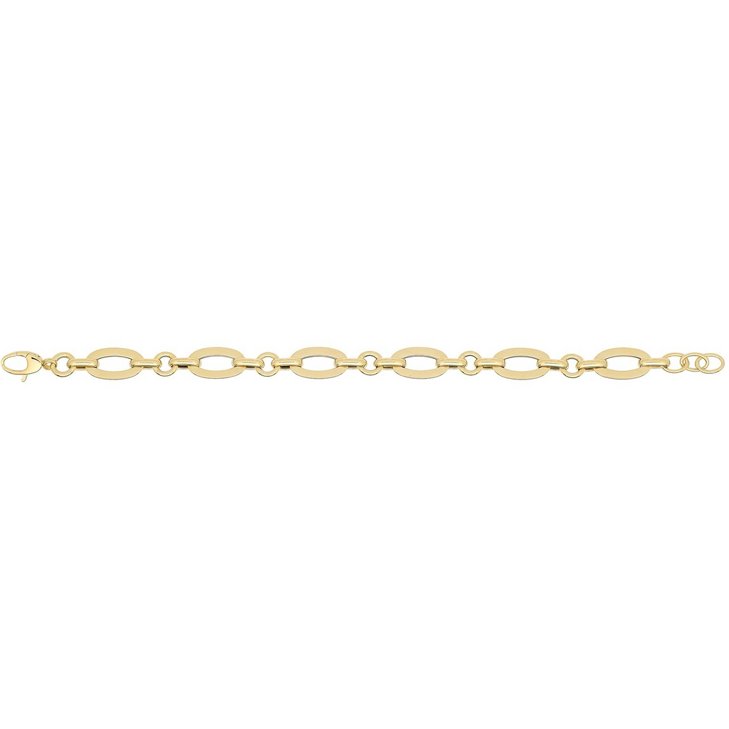 Fancy Alternate Bracelet 9ct Yellow Gold 375 Hallmarked British Made Brand New