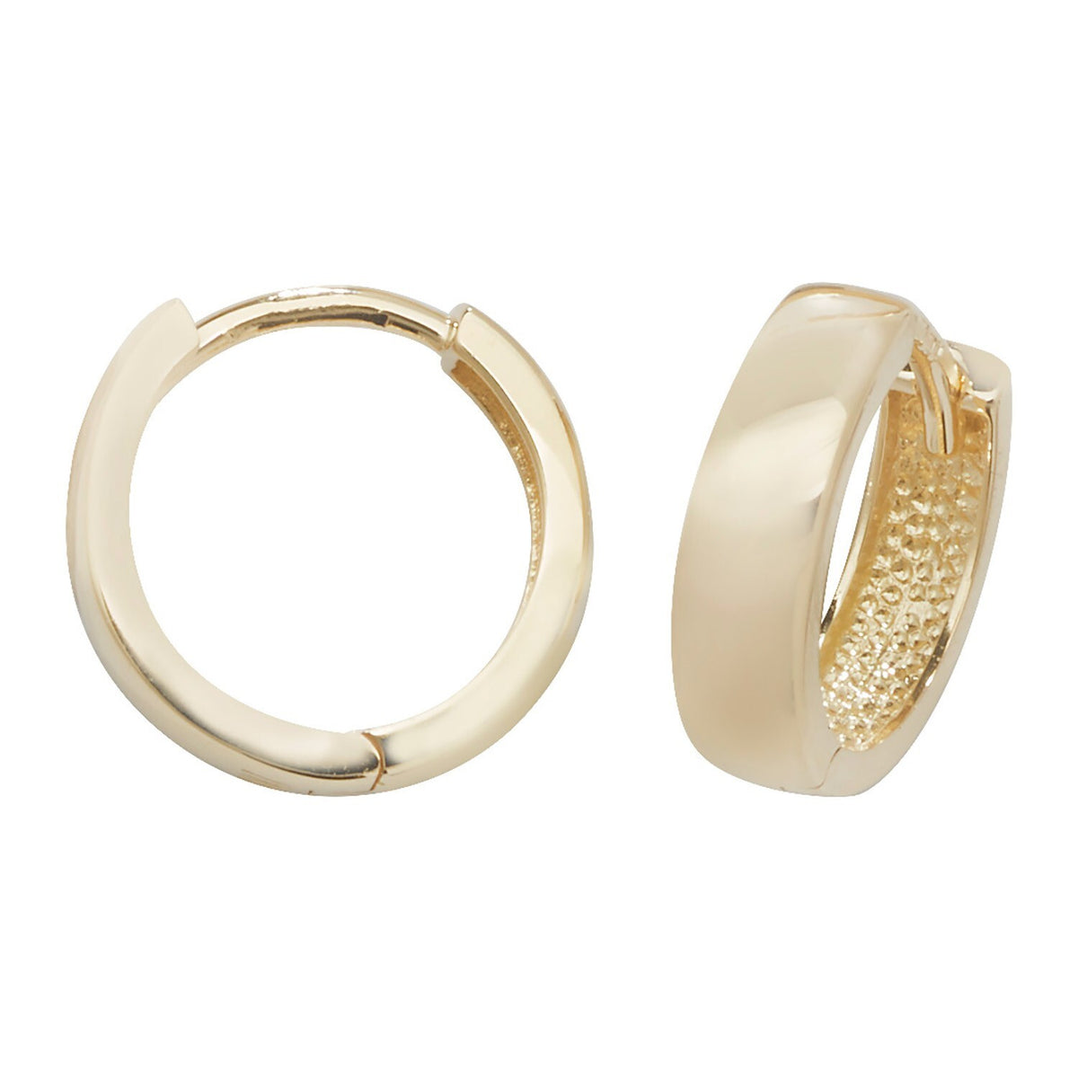 9ct Yellow Gold Plain Hoop Earrings British Made 375 Hallmarked Brand New Boxed