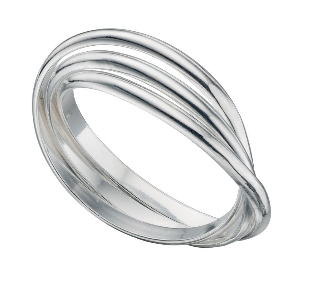 Sterling Silver 3 Piece Russian Ring 925 Hallmarked Size K - S British Made
