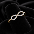 Gold Gemstone Infinity Ring 9ct Yellow Gold Hallmarked Sizes J - R British Made