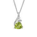 Trillion Perdidot And Topaz Pendant 9ct White Gold 375 Hallmarked British Made