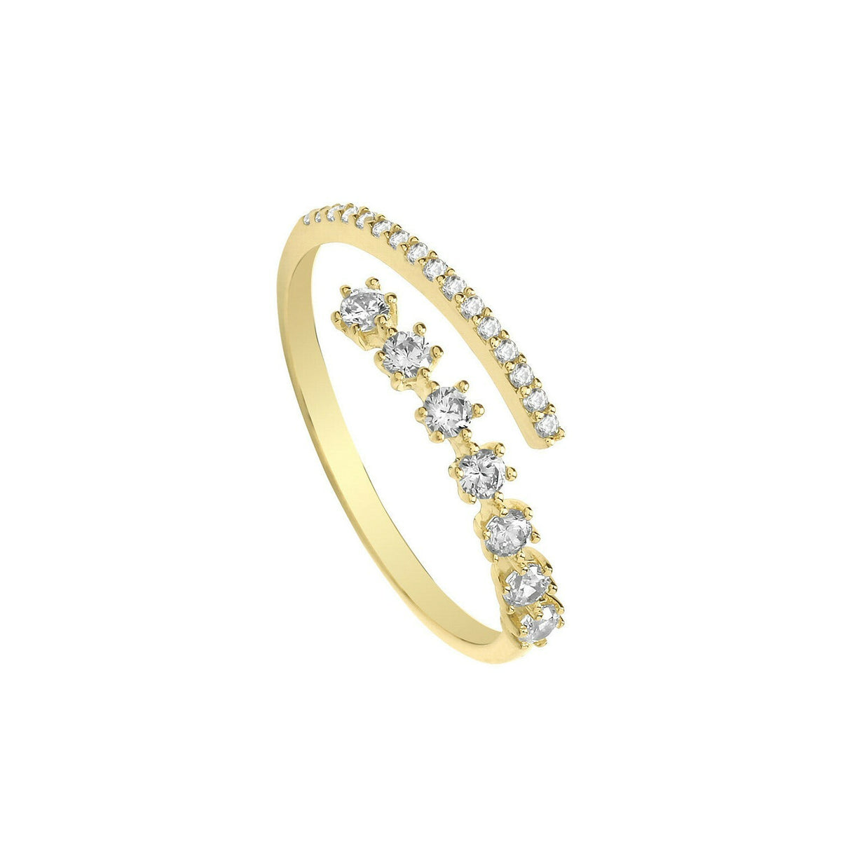 Wrap Ring 9ct Yellow Gold Channel Set Hallmarked Sizes J - S British Made
