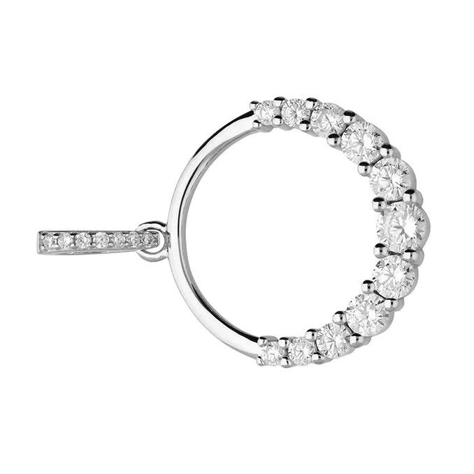 Half Set Round Zircon Pendant Sterling Silver 925 Hallmarked All Chain Lengths