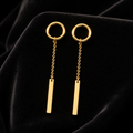 Bar And Loop Chain Drop Earrings 9ct Yellow Gold 375 Hallmarked Brand New Boxed