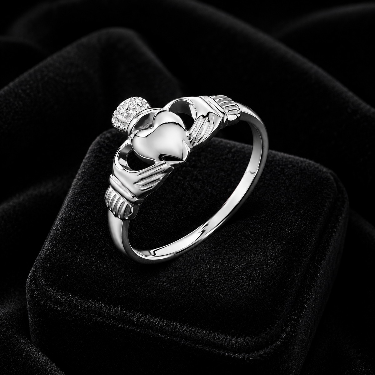 Sterling Silver Claddagh Ring 925 Hallmarked Size J - R British Made