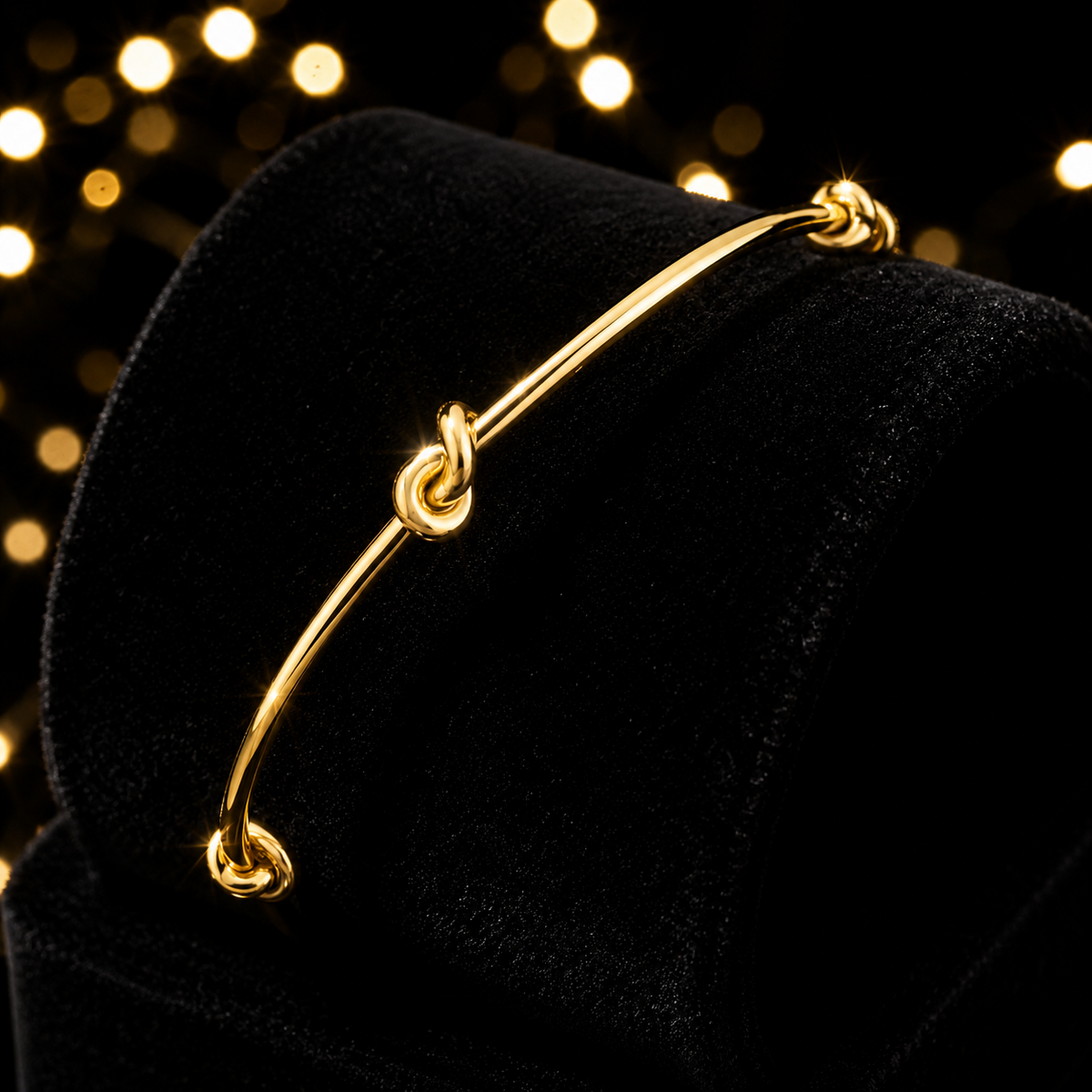 Love Knot Bangle 9ct yellow Gold Plated Hallmarked Brand New Boxed