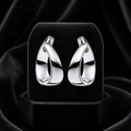 Ribbon Hoop Earrings Sterling Silver 925 Hallmarked British Made Brand New