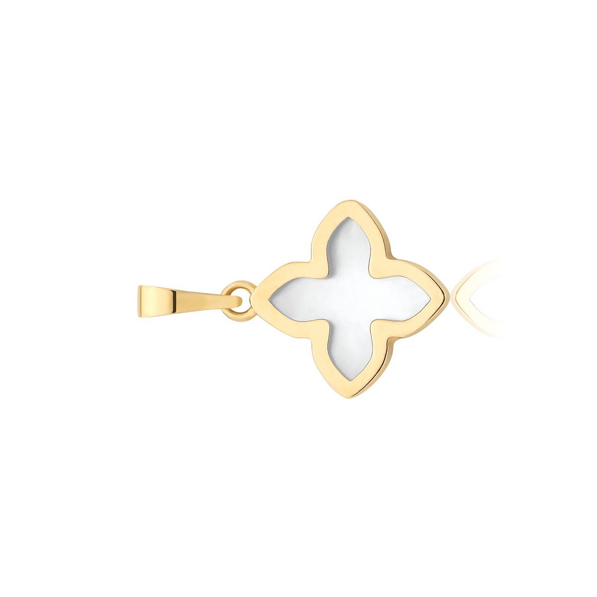 Floral Mother Of Pearl 9ct Yellow Gold Pendant 375 Hallmarked All Chain Lengths