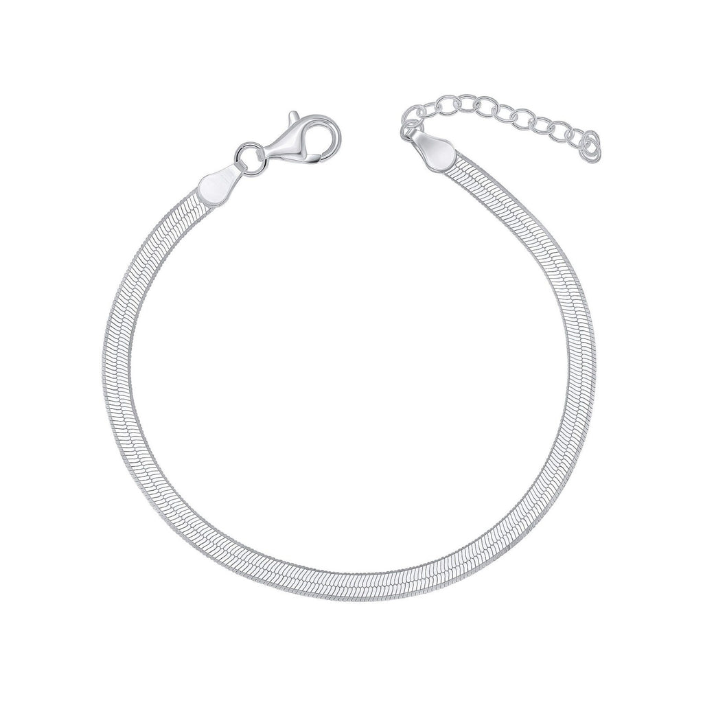 Flat Herringbone Chain Bracelet Sterling Silver 925 Hallmarked Brand New Boxed