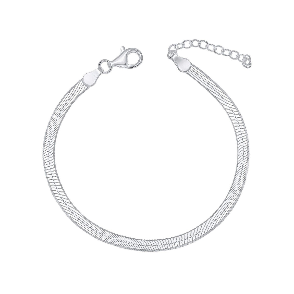 Flat Herringbone Chain Bracelet Sterling Silver 925 Hallmarked Brand New Boxed