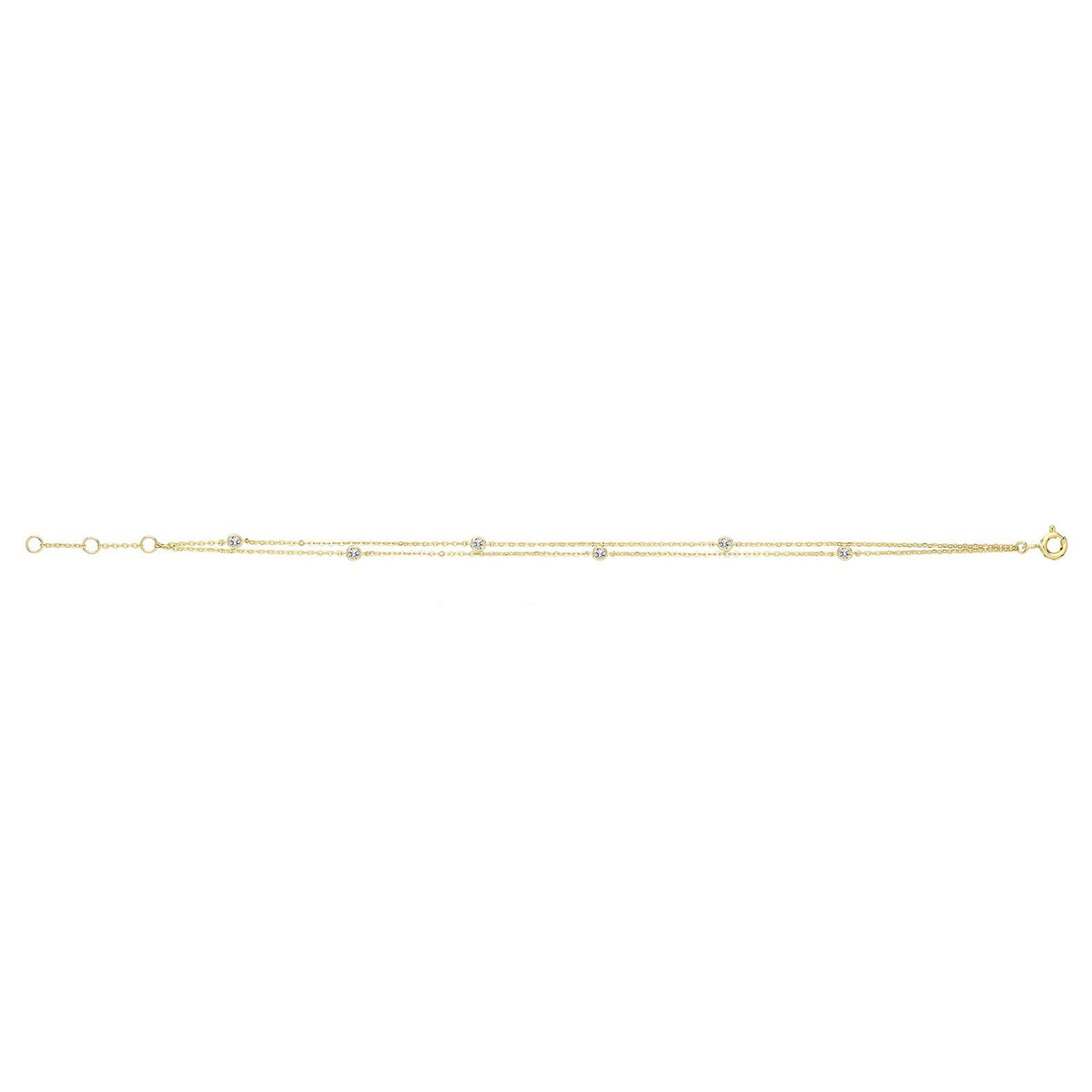 Flush Double Chain Necklace and Bracelet Set 9ct Yellow Gold 375 Hallmarked