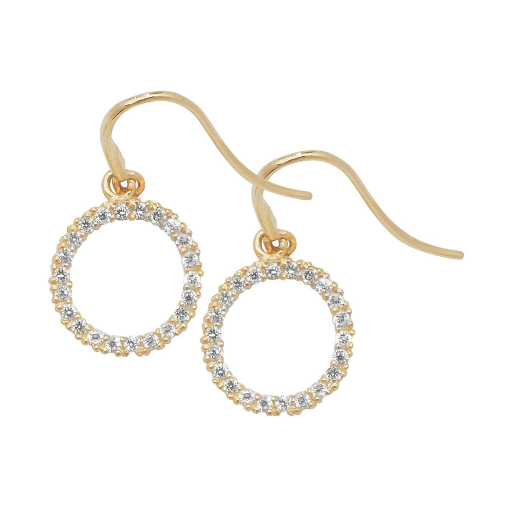 Channel Set Hook Drop Earrings 9ct Yellow Gold 375 Hallmarked Brand New Boxed