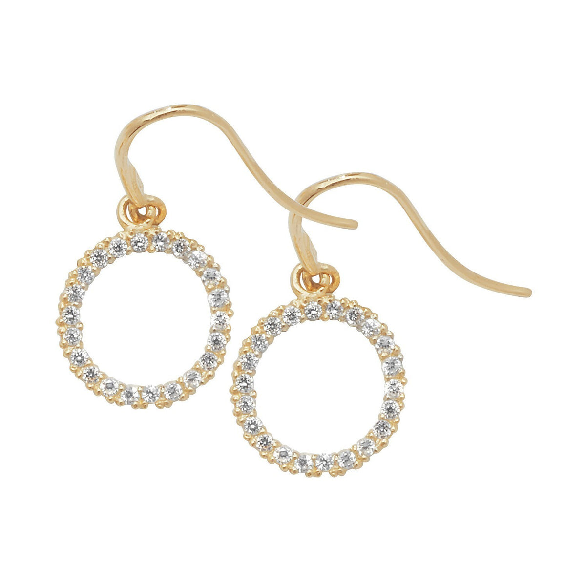Channel Set Hook Drop Earrings 9ct Yellow Gold 375 Hallmarked Brand New Boxed