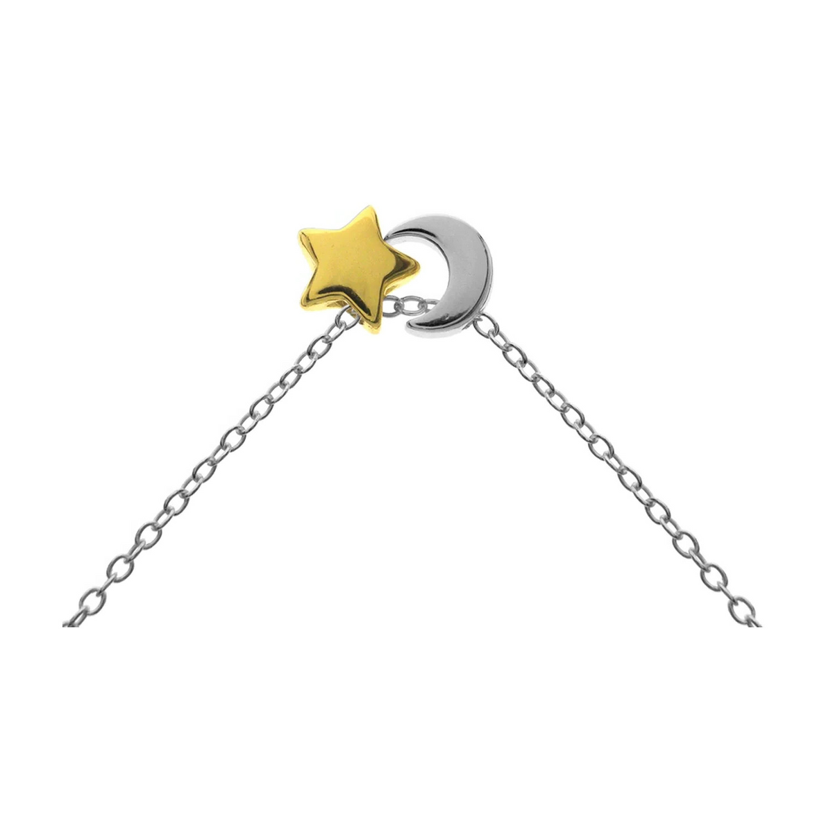 Star And Moon Necklace 14ct Gold Plated Hallmarked British Made