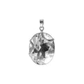 Elongated Oval Quartz Pendant Sterling Silver 925 Hallmarked All Chain Lengths