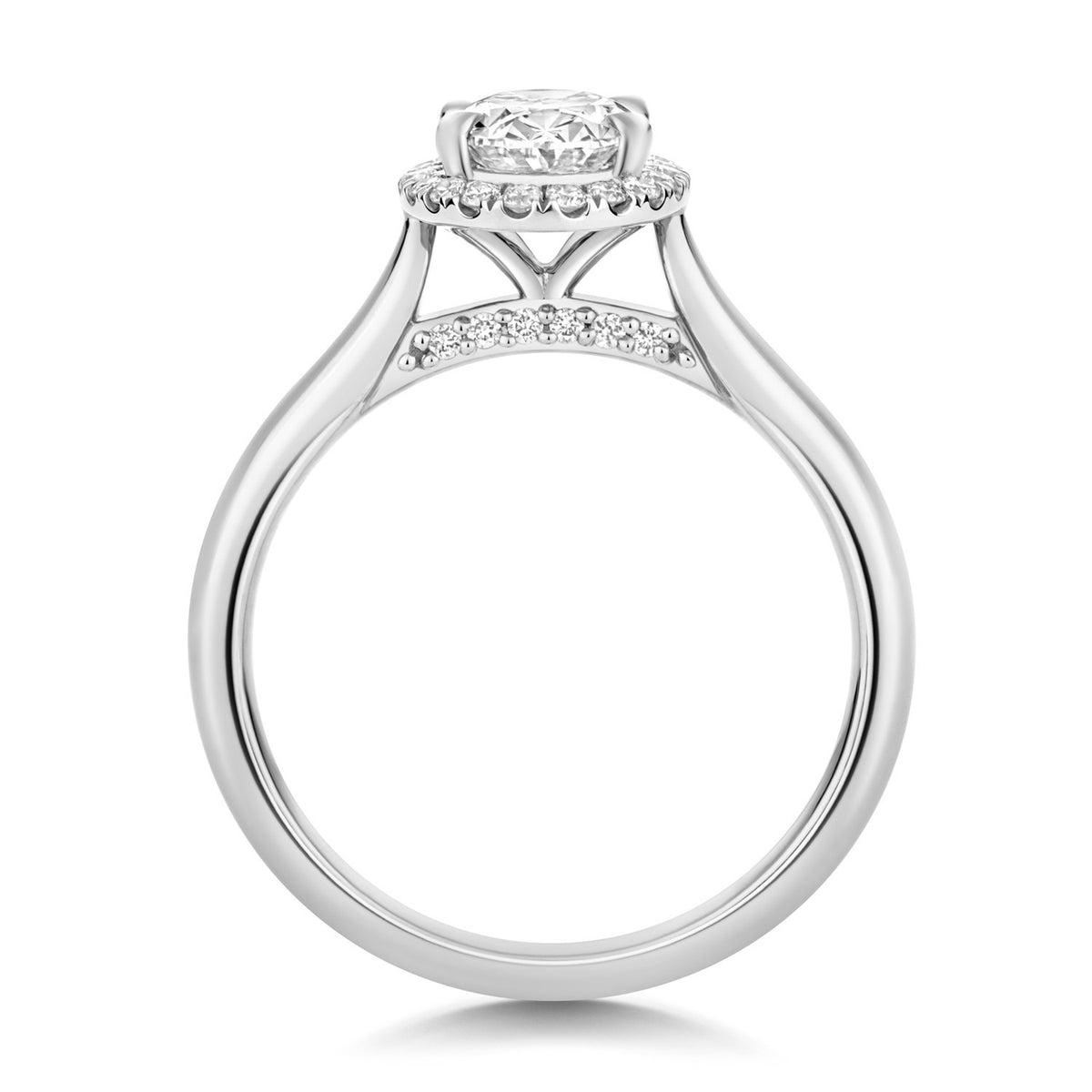 Oval Lab-Grown Diamond Engagement Ring 18ct White Gold Hallmarked Sizes J - Q