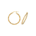 9ct Yellow Gold Diamond Cut Hoop Earrings 375 Hallmarked 10mm - 25mm Diameter
