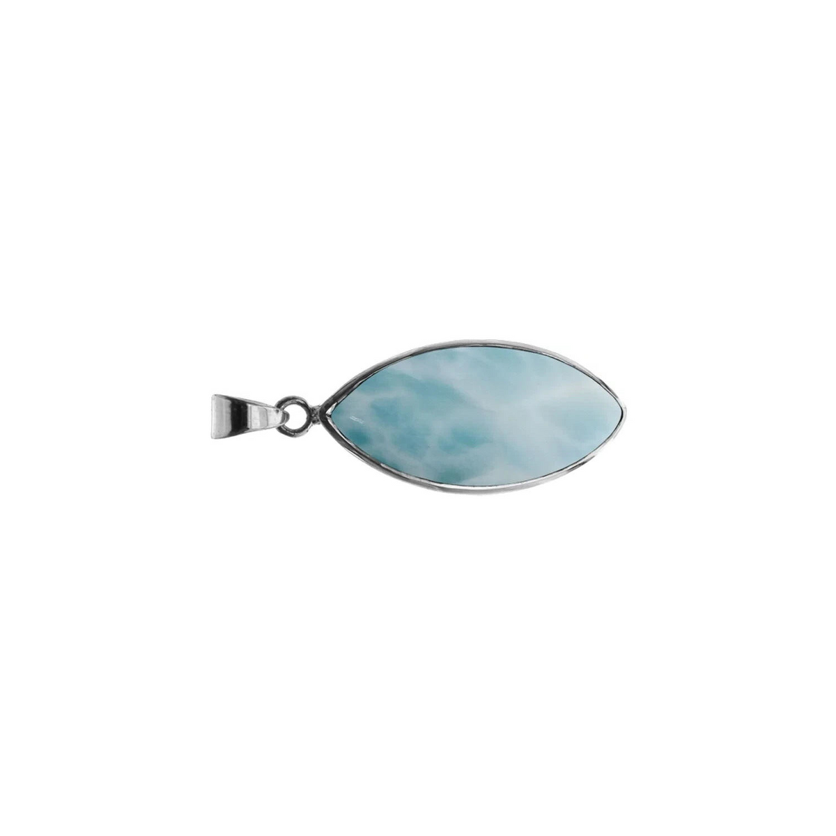 Marquise Larimar Pendant Sterling Silver 925 Hallmarked All Chain Lengths