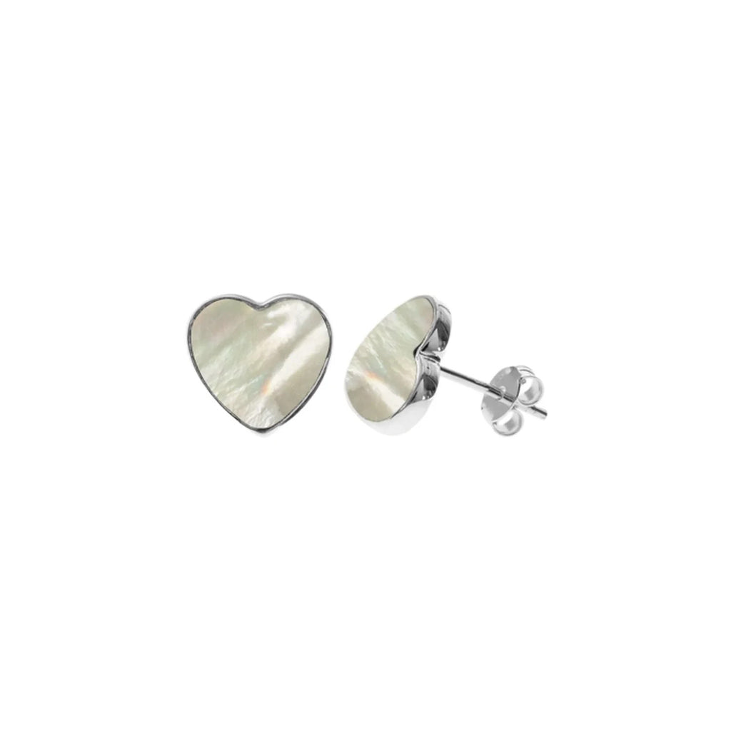 Natural Heart Flush Pearl Earrings Sterling Silver 925 Hallmarked British Made