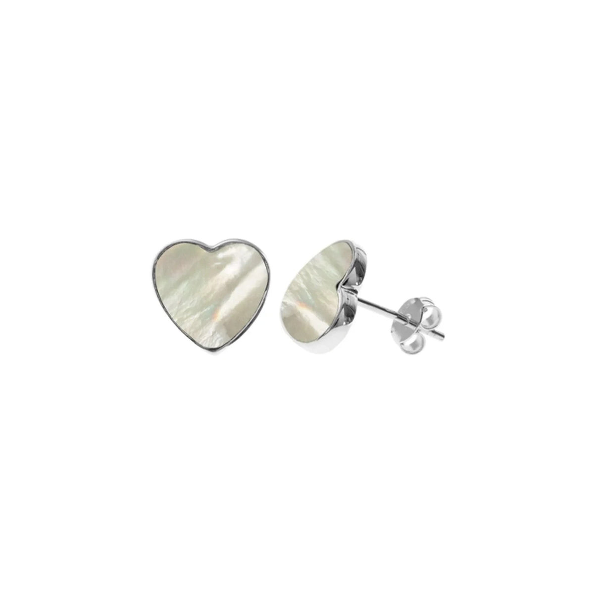 Natural Heart Flush Pearl Earrings Sterling Silver 925 Hallmarked British Made