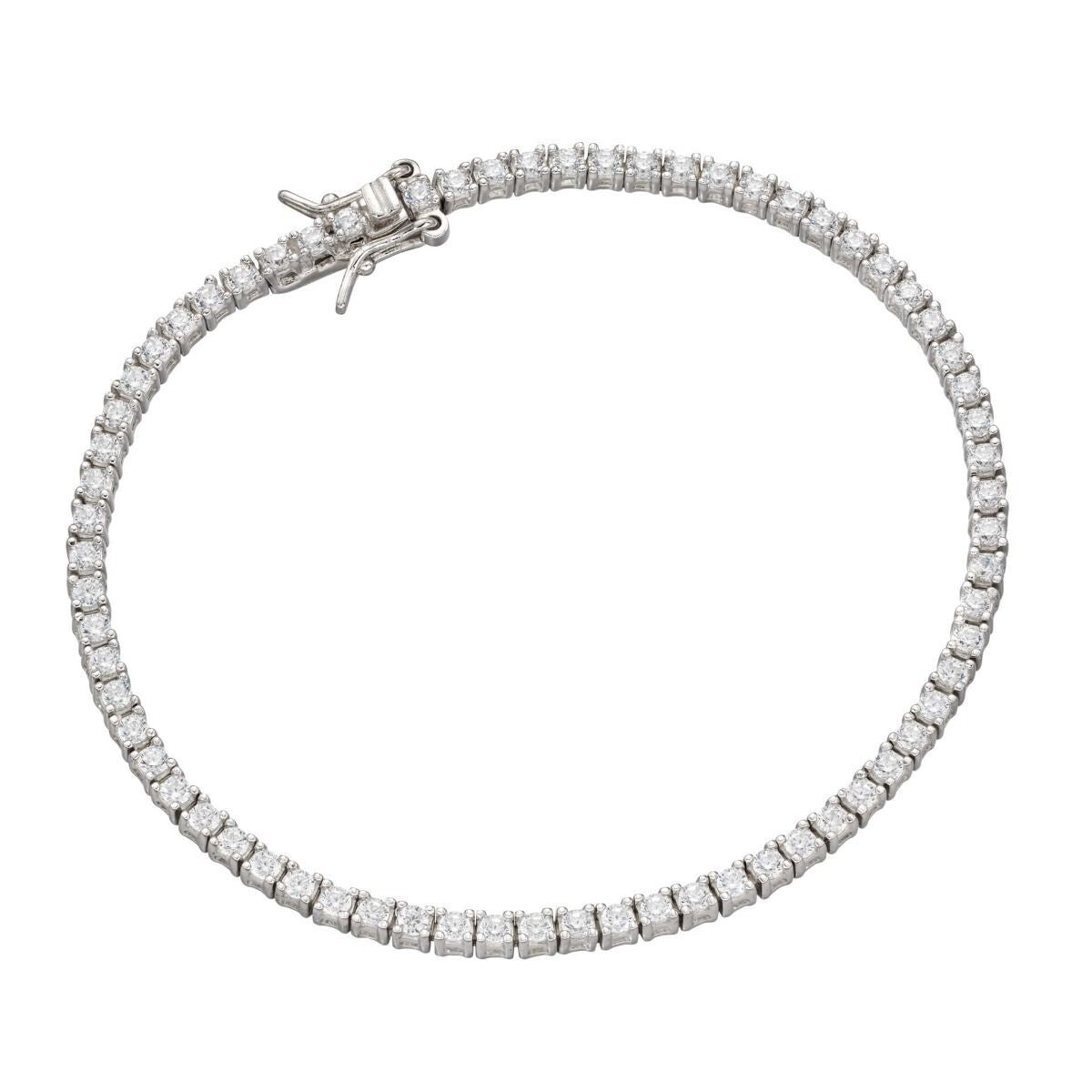 Claw Set 69 Zircon Bracelet Sterling Silver 925 Hallmarked Brand New Boxed