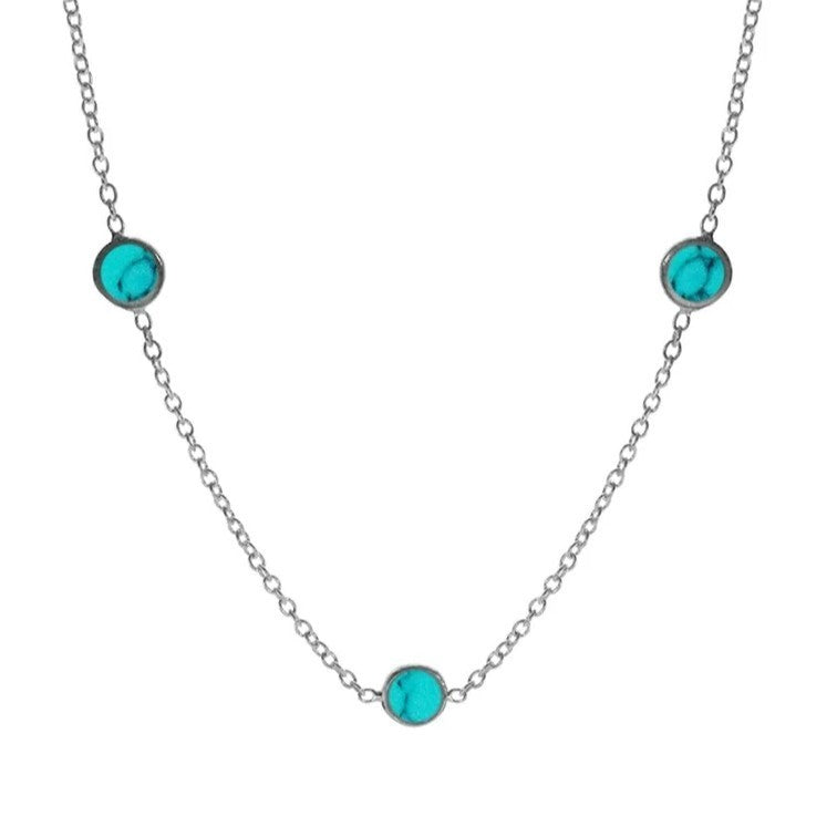 5 Turquoise Statement Necklace Solid Sterling Silver 925 Hallmarked British Made