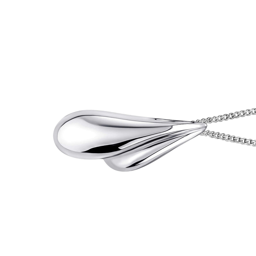 Organic Wave Droplet Pendant Sterling Silver 925 Hallmarked All Chain Lengths