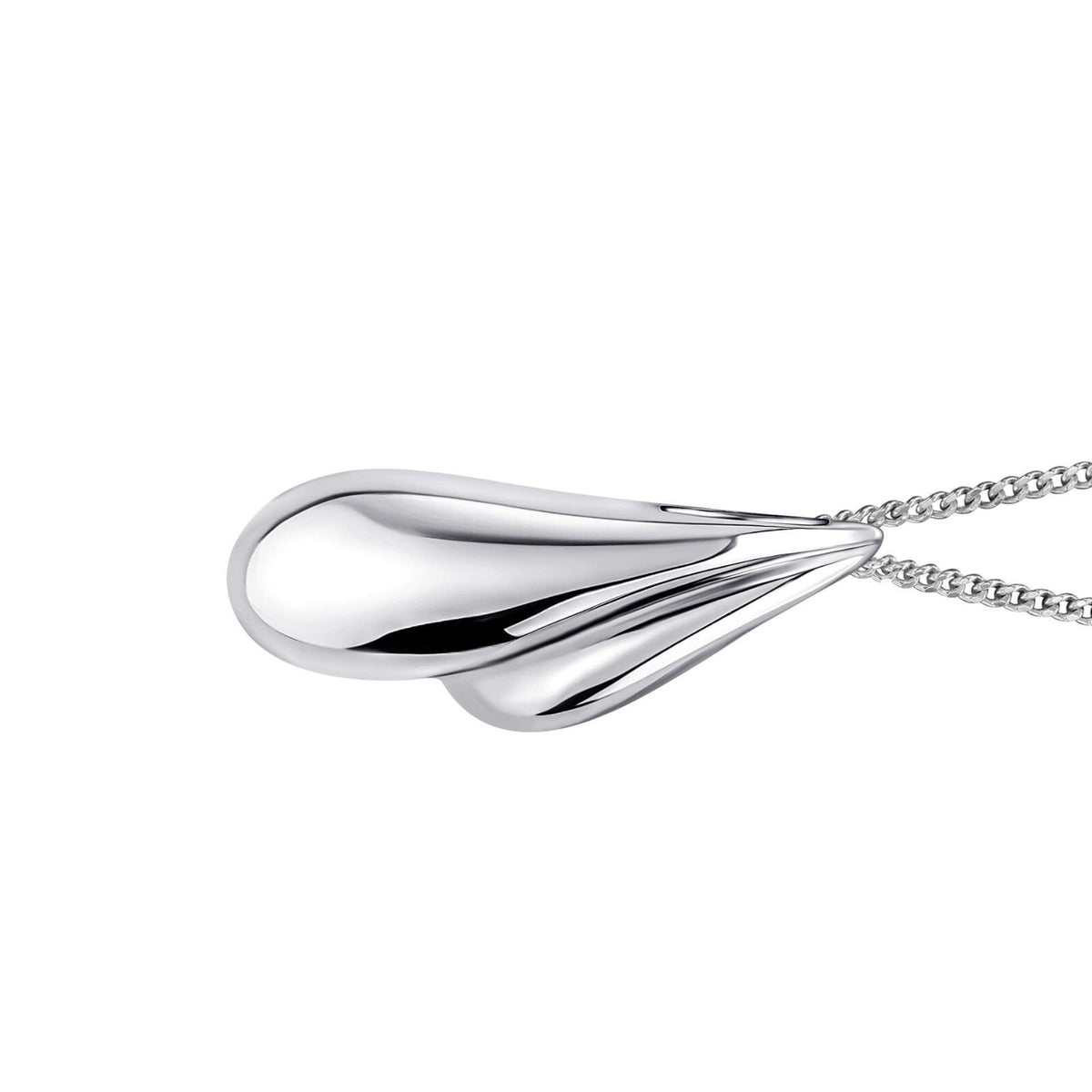 Organic Wave Droplet Pendant Sterling Silver 925 Hallmarked All Chain Lengths