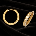 9ct Yellow Gold DC Hoop Earrings British Made 375 Hallmarked Brand New Boxed