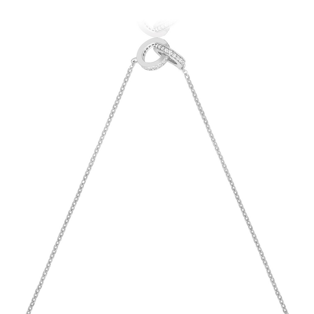 Ladies Pave Ring Necklace Sterling Silver 925 Hallmarked British Made
