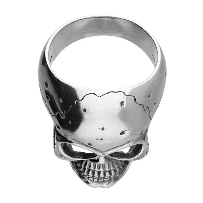 Sterling Silver Gents Ring Skull Design 925 Hallmarked Size T- Z British Made