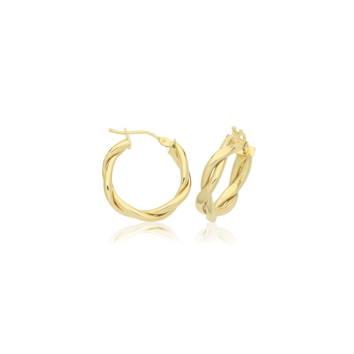 9ct Yellow Gold Vine Hoop Earrings 375 Hallmarked 15mm - 30mm Diameter