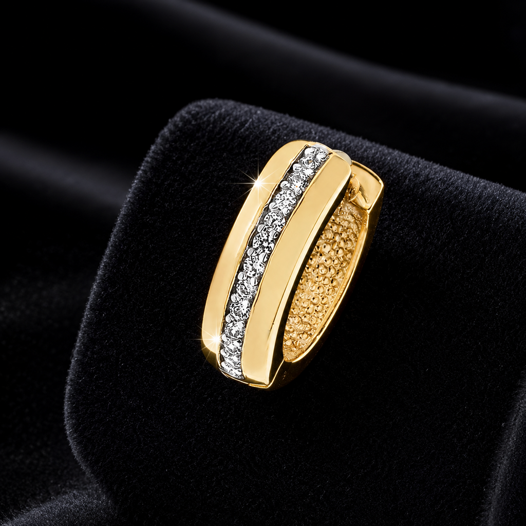 Mens Channel Set Huggie Hoop Earring 9ct Yellow Gold 375 Hallmarked Brand New