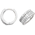 Mens Huggie Hoop Earring Baguette 9ct White Gold Gents 375 Hallmarked Brand New