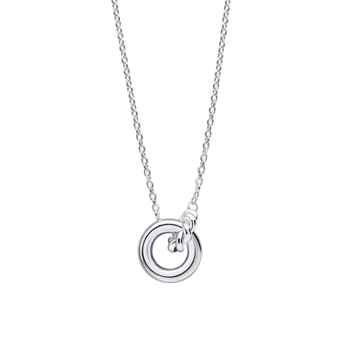 Linked Circle Necklace 925 Sterling Silver 925 Hallmarked British Made Brand New