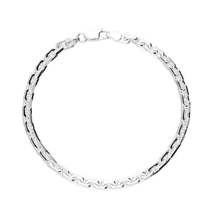 Gents Solid Sterling Silver Anchor Chain Bracelet British Made 925 Hallmarked