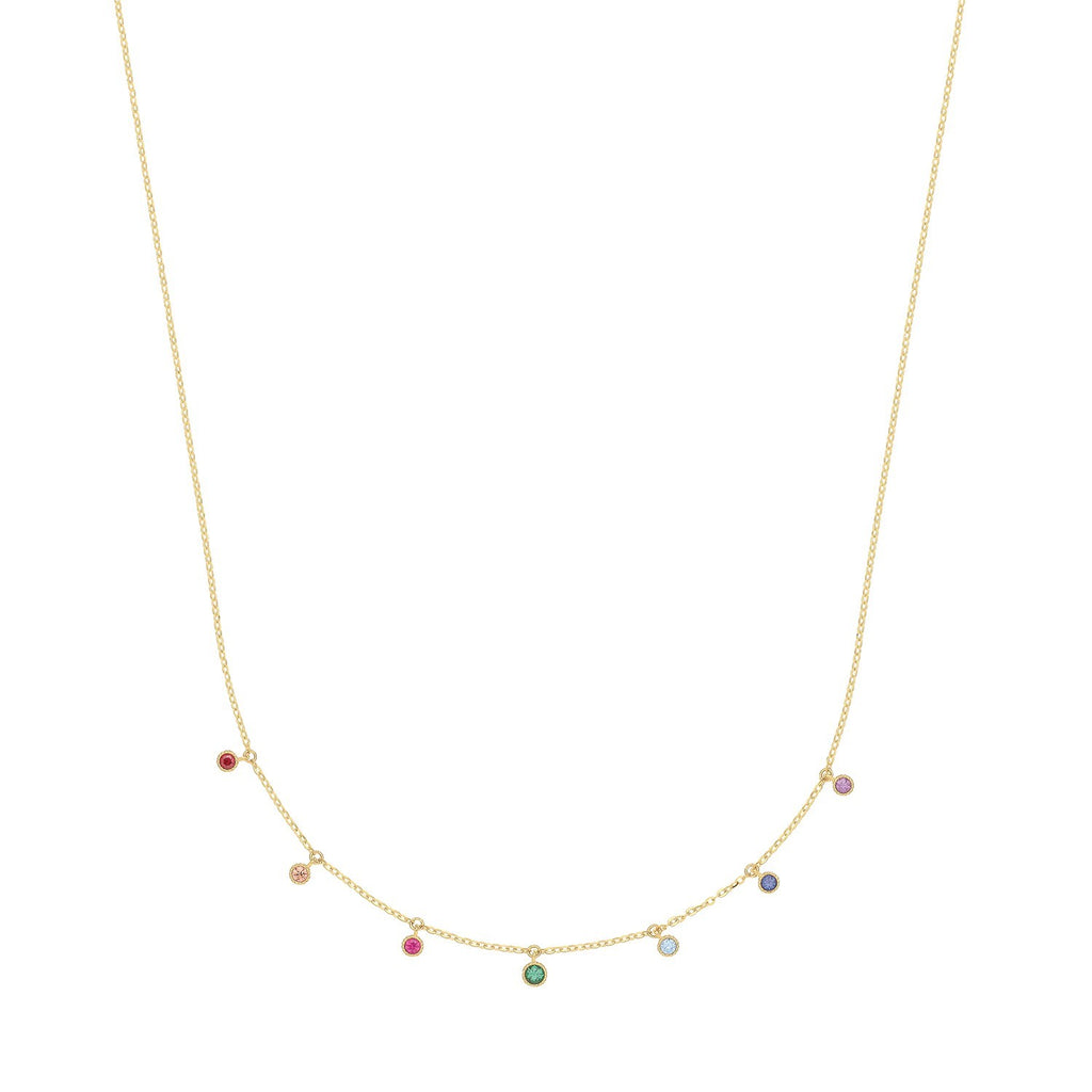 Flush Gemstone Necklace and Bracelet Set 9ct Yellow Gold 375 Hallmarked