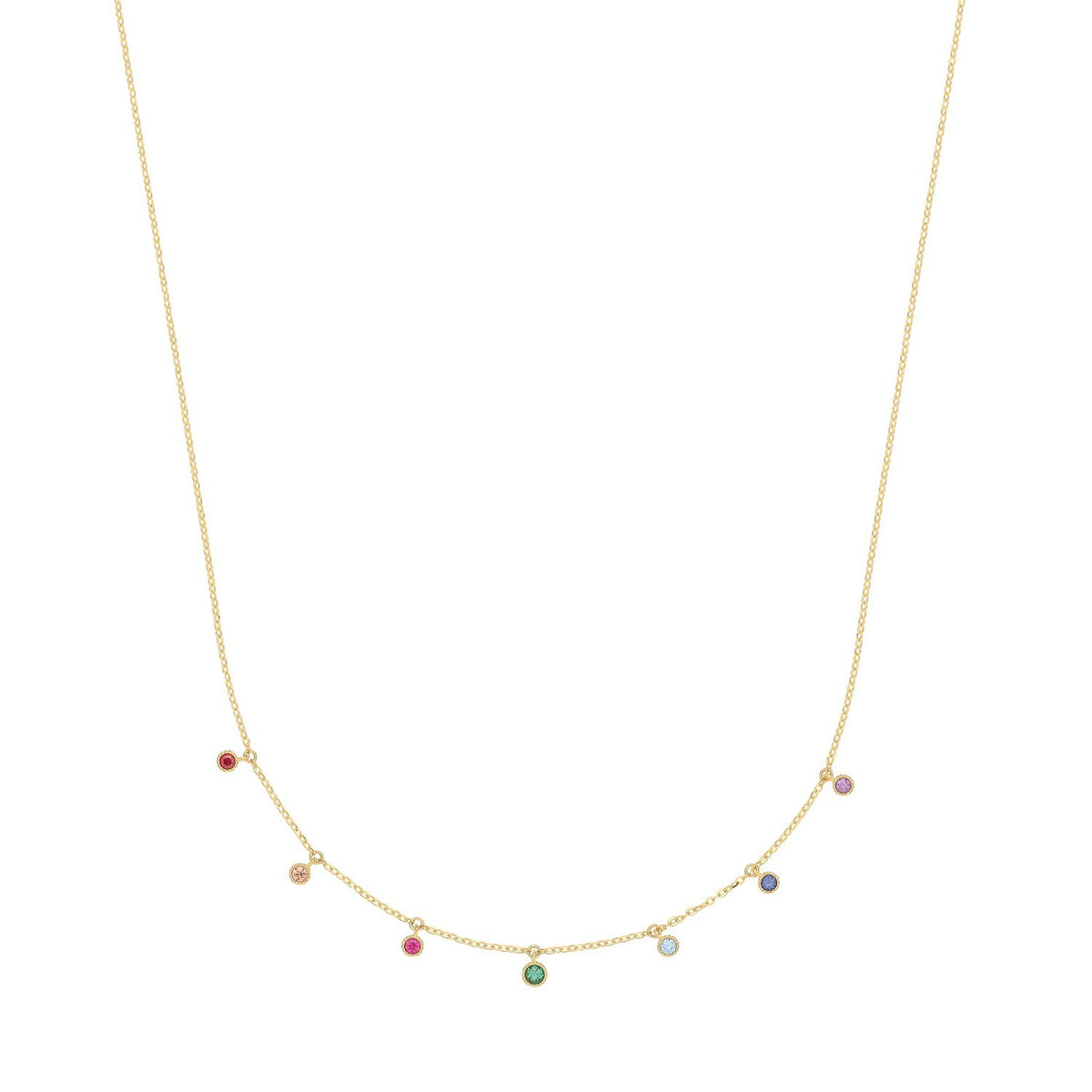 Flush Gemstone Necklace and Bracelet Set 9ct Yellow Gold 375 Hallmarked