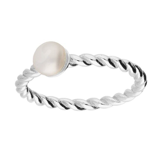 2mm Twist Pearl Ring Sterling Silver 925 Hallmarked British Made Size K - R