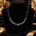 Graduated Bezel Set Necklace Sterling Silver 925 Hallmarked British Made