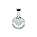 Halo White Opal Pendant Sterling Silver 925 Hallmark All Chain Lengths Brand New