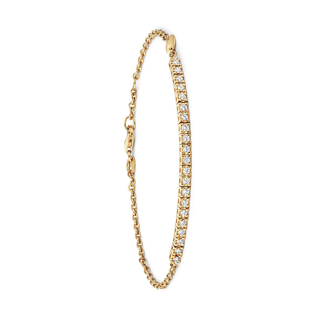 21 Natural Diamond 18ct Yellow Gold Bracelet 375 Hallmarked British Made