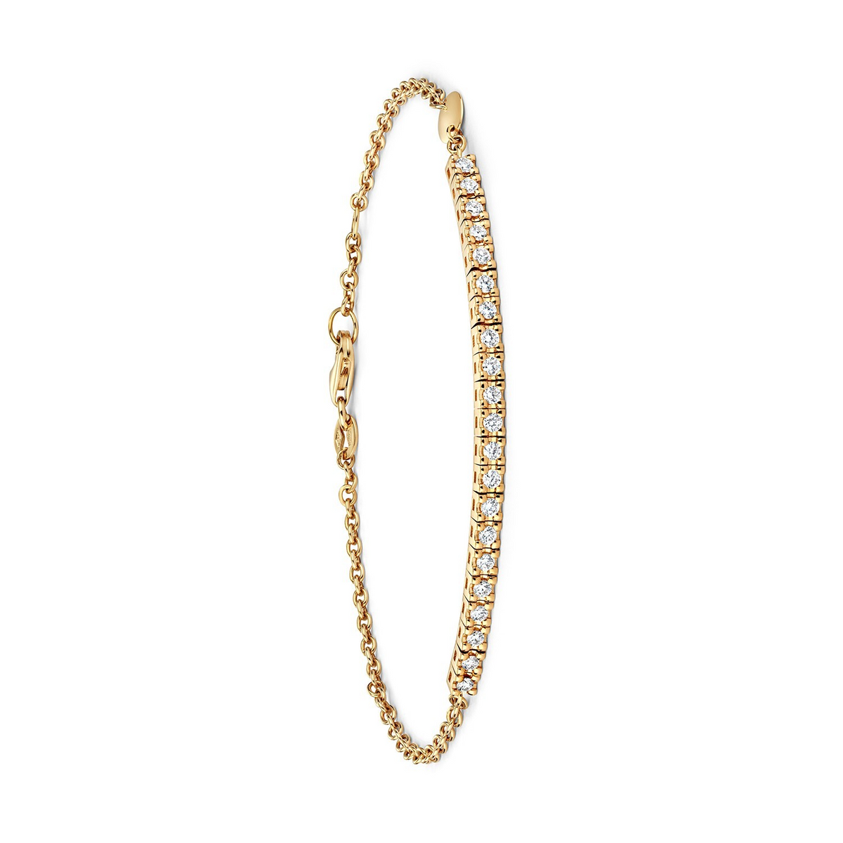 21 Natural Diamond 18ct Yellow Gold Bracelet 375 Hallmarked British Made