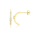 Cushion Statement Half Hoop Earrings 9ct Yellow Gold 375 Hallmarked Brand New
