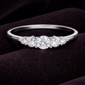 5 Stone Graduated Ring Sterling Silver 925 Hallmarked British Made Size L - R